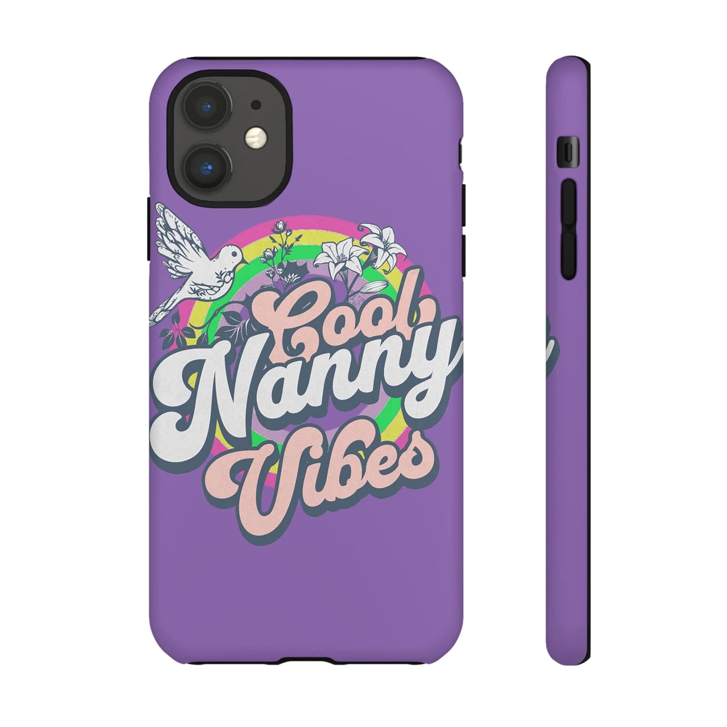 Cool Nanny Caregiver Vibes Retro Look in Purple Tough Phone Cases iPhone 11 Matte