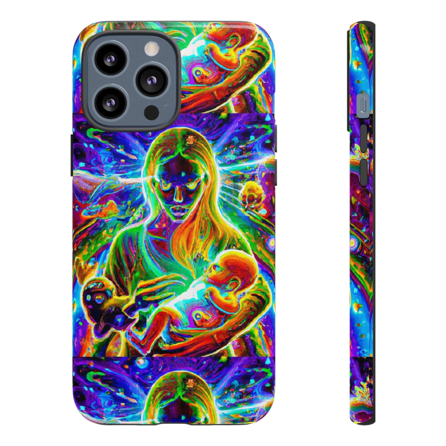 Psychedelic Nanny Caregiver with baby Tough Phone Cases iPhone 13 Pro Max Glossy