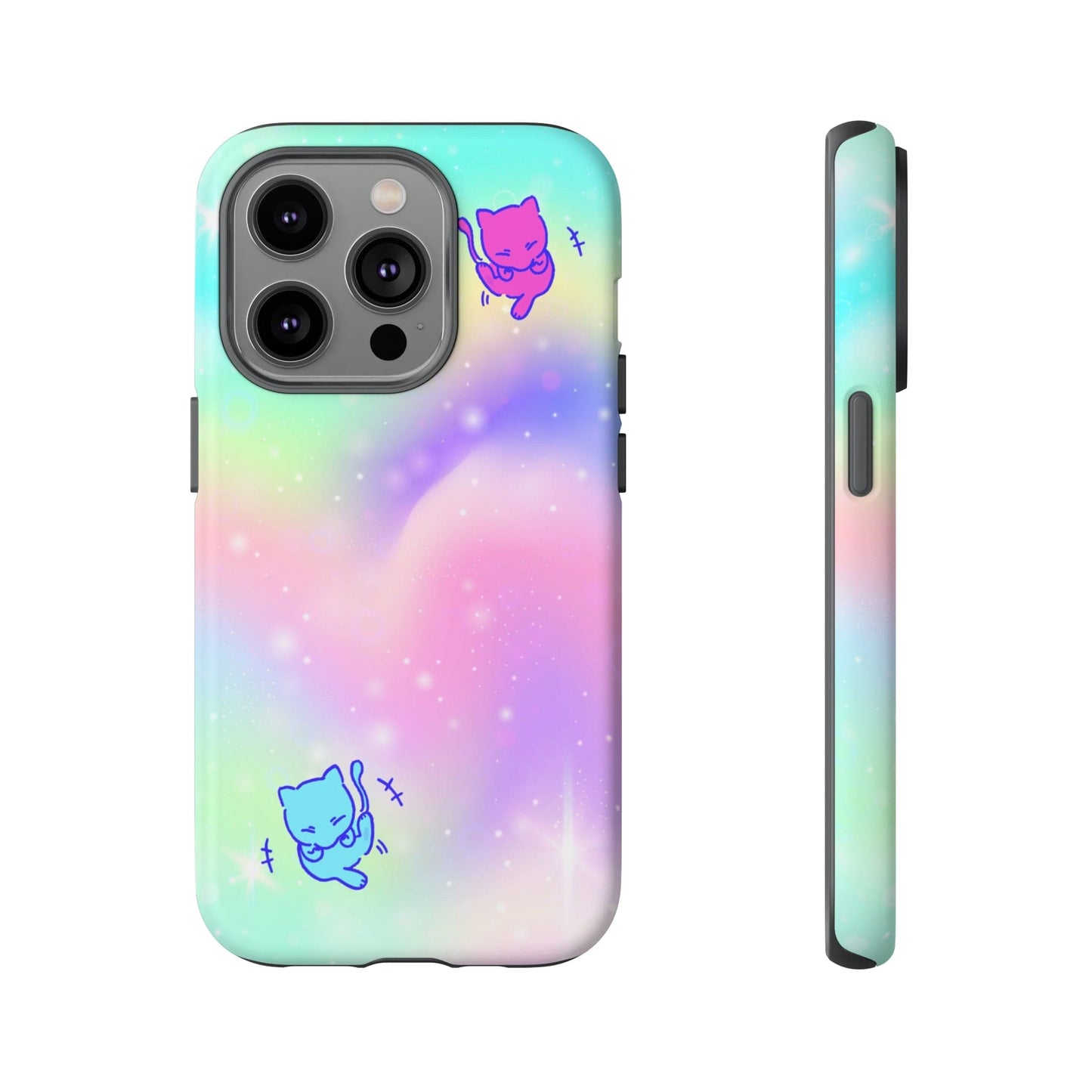 Giggling Mew Rainbow Tough Phone Cases iPhone 14 Pro Matte