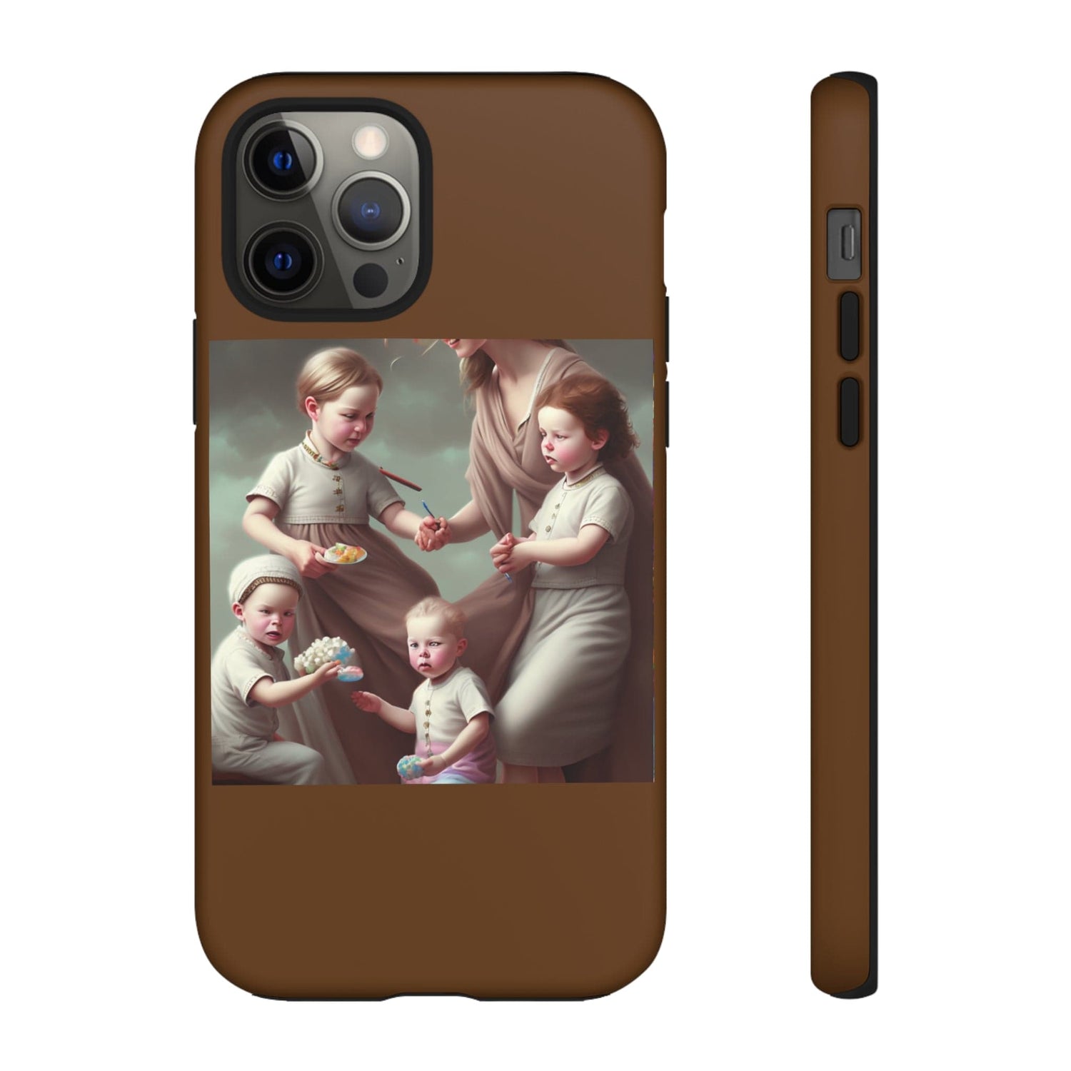 Nanny Caregiver Oil Painting with kids Tough Phone Cases iPhone 12 Pro Matte