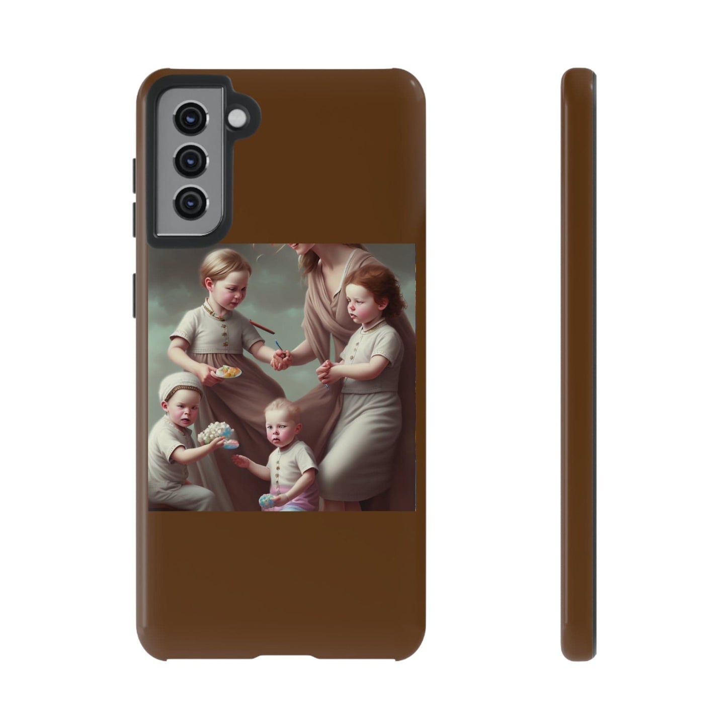 Nanny Caregiver Oil Painting with kids Tough Phone Cases Samsung Galaxy S21 Plus Glossy