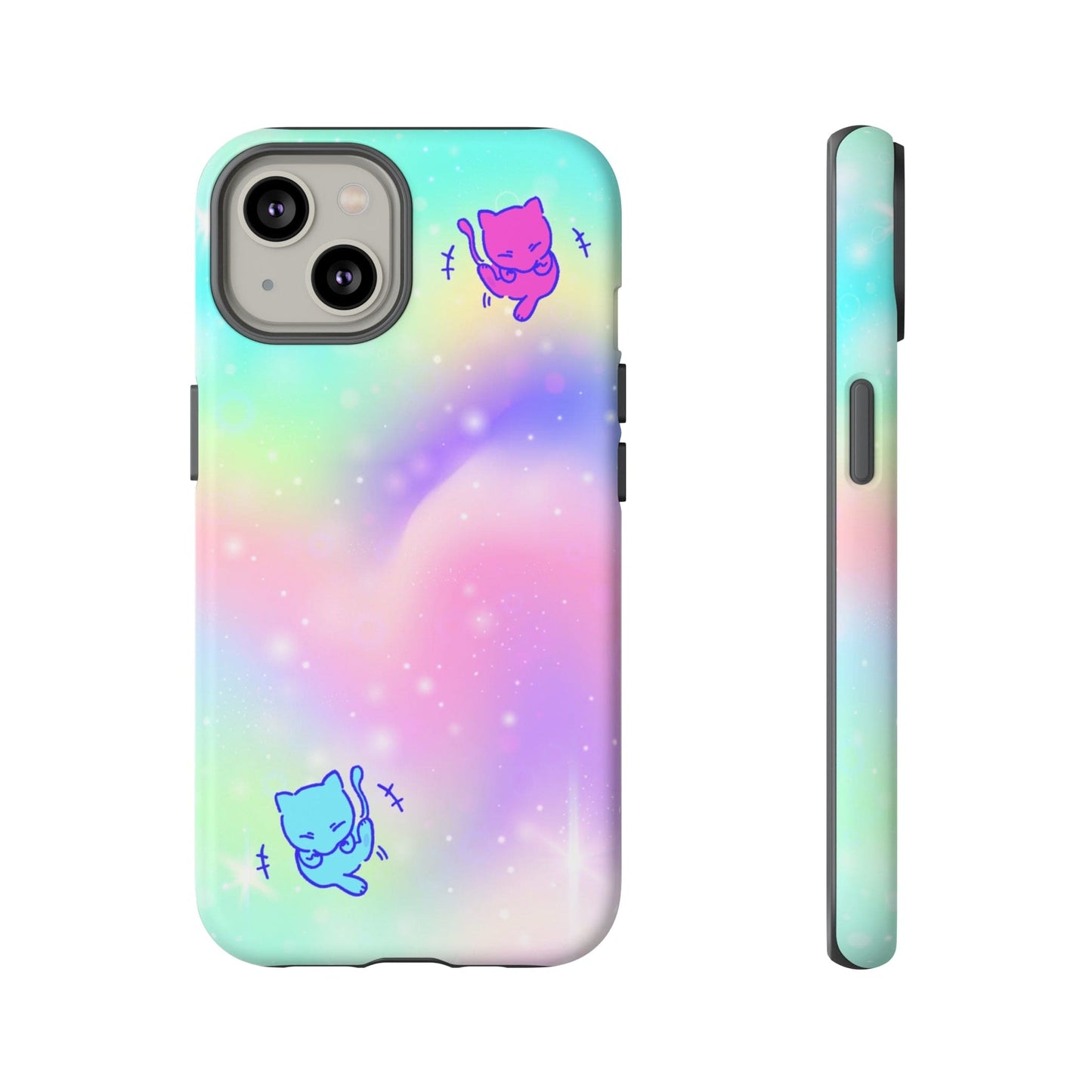 Giggling Mew Rainbow Tough Phone Cases iPhone 14 Matte