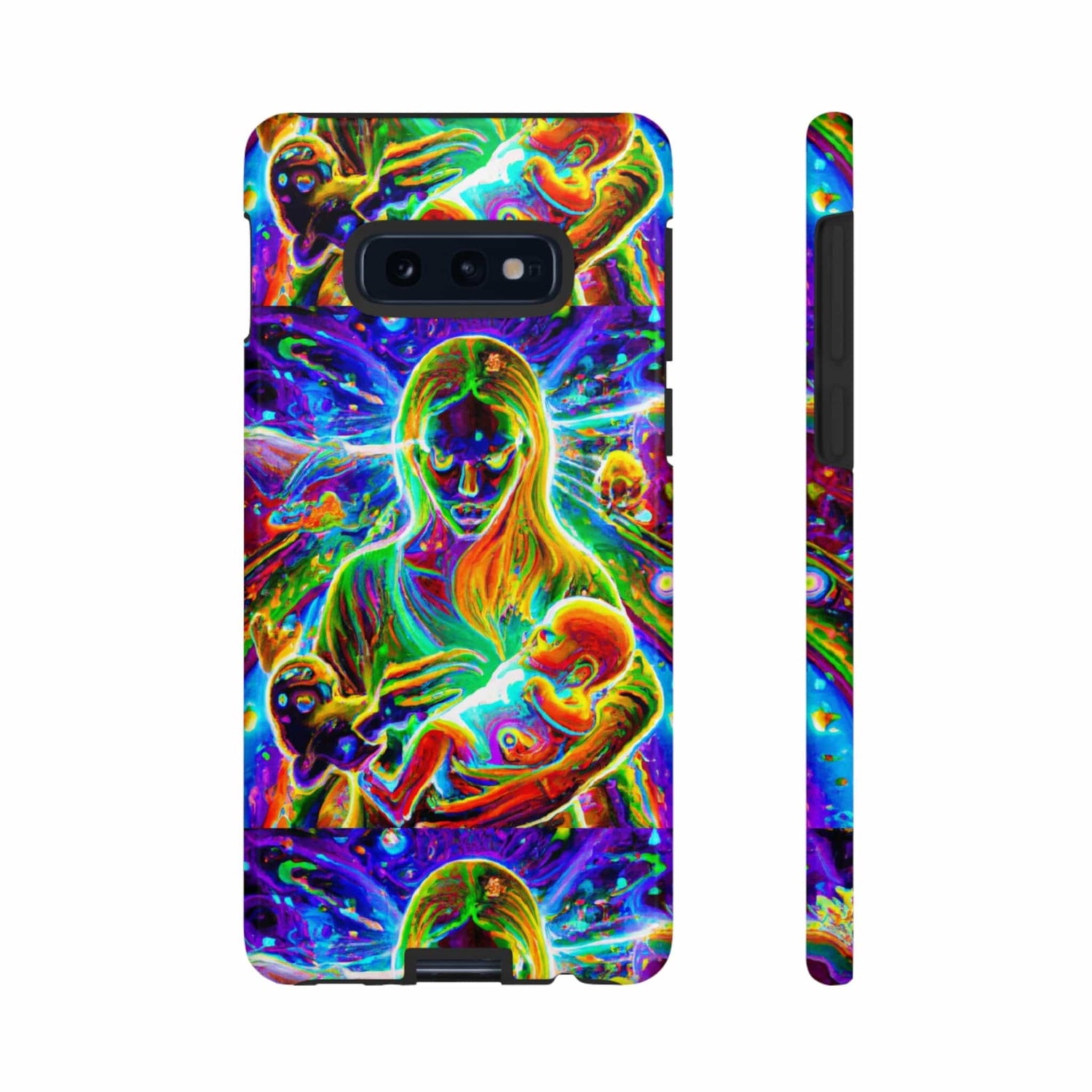 Psychedelic Nanny Caregiver with baby Tough Phone Cases Samsung Galaxy S10E Glossy