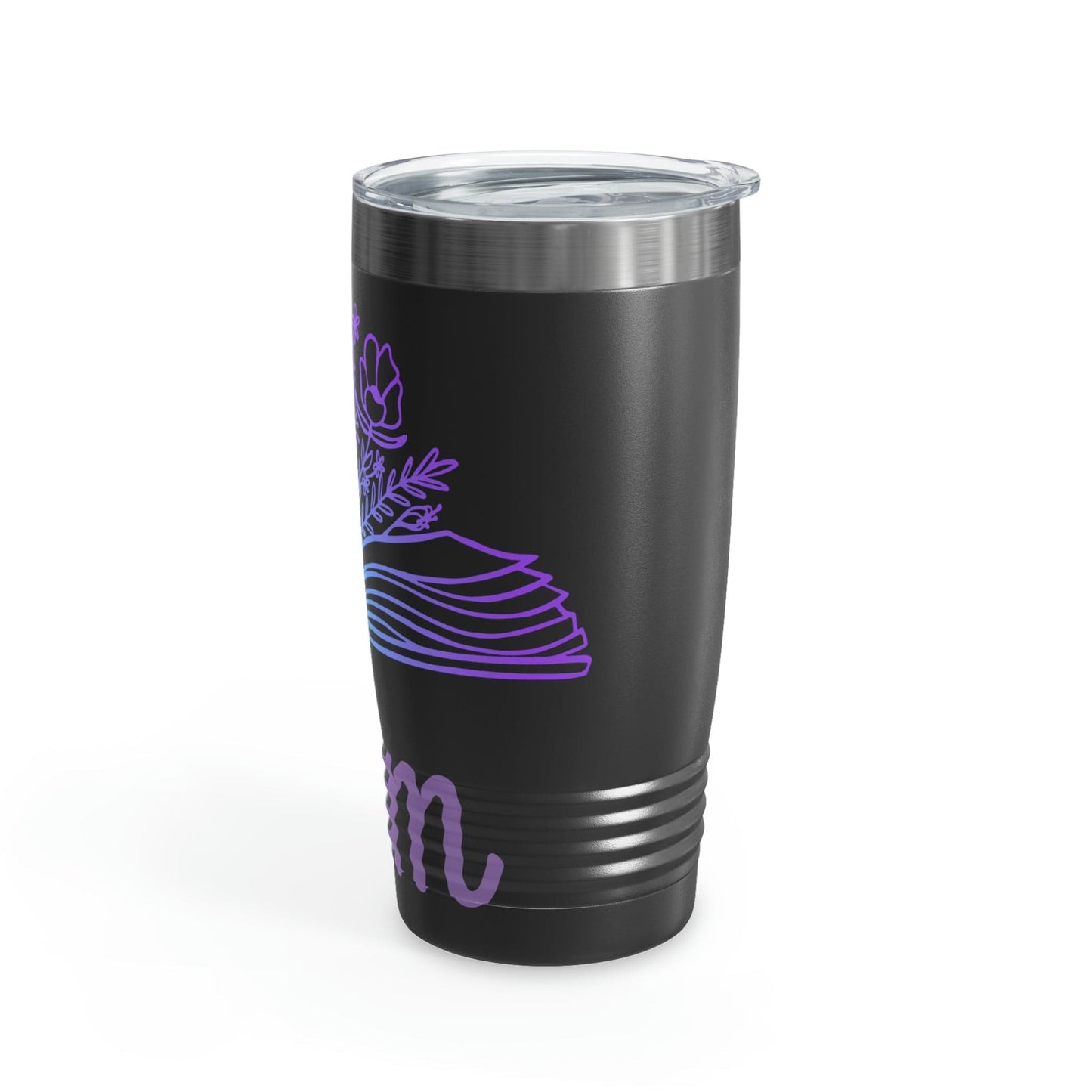 Mom loves books and flowers Ringneck Tumbler, 20oz