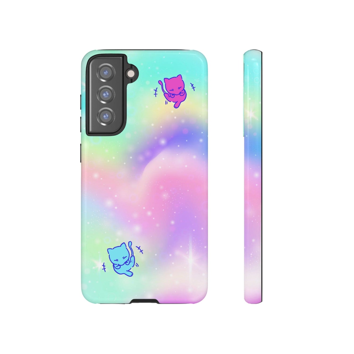 Giggling Mew Rainbow Tough Phone Cases Samsung Galaxy S21 FE Glossy