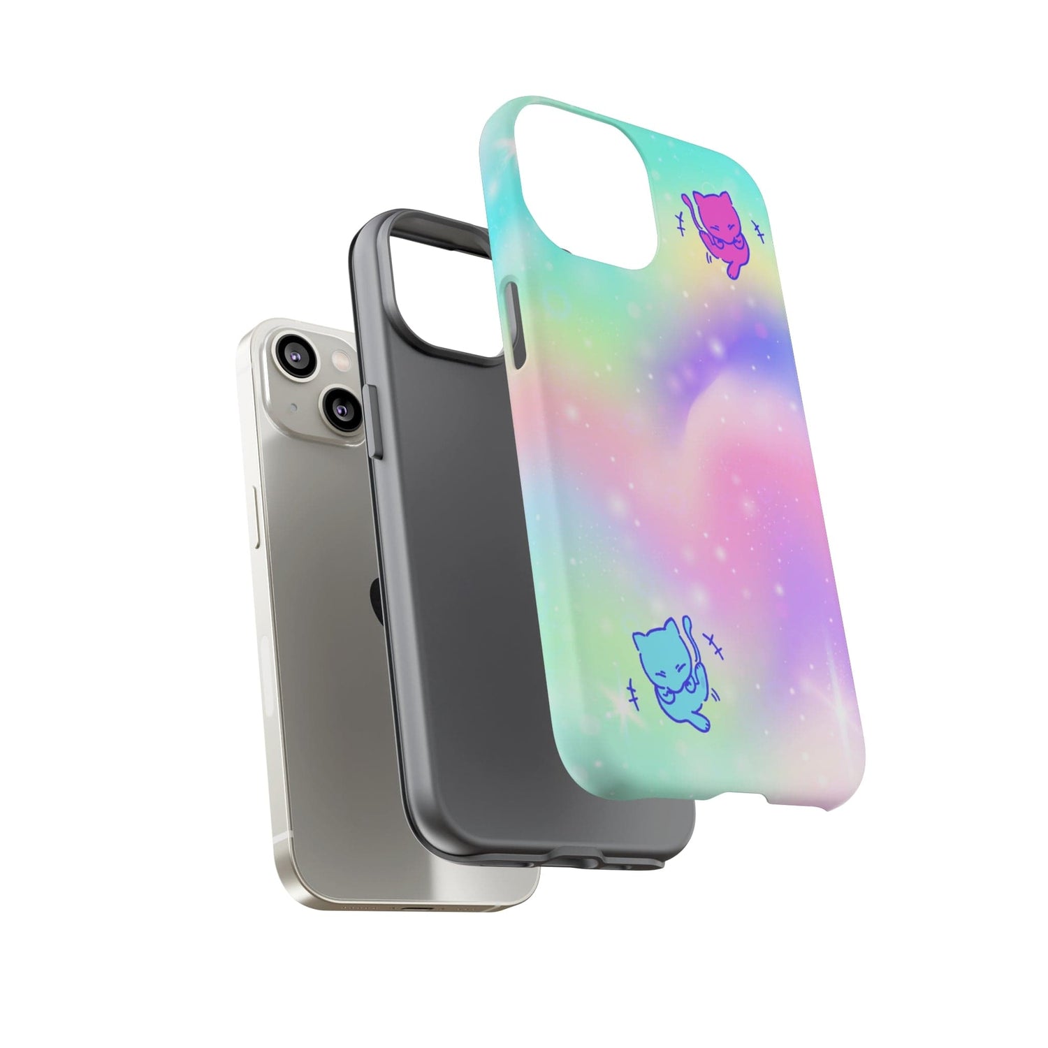 Giggling Mew Rainbow Tough Phone Cases