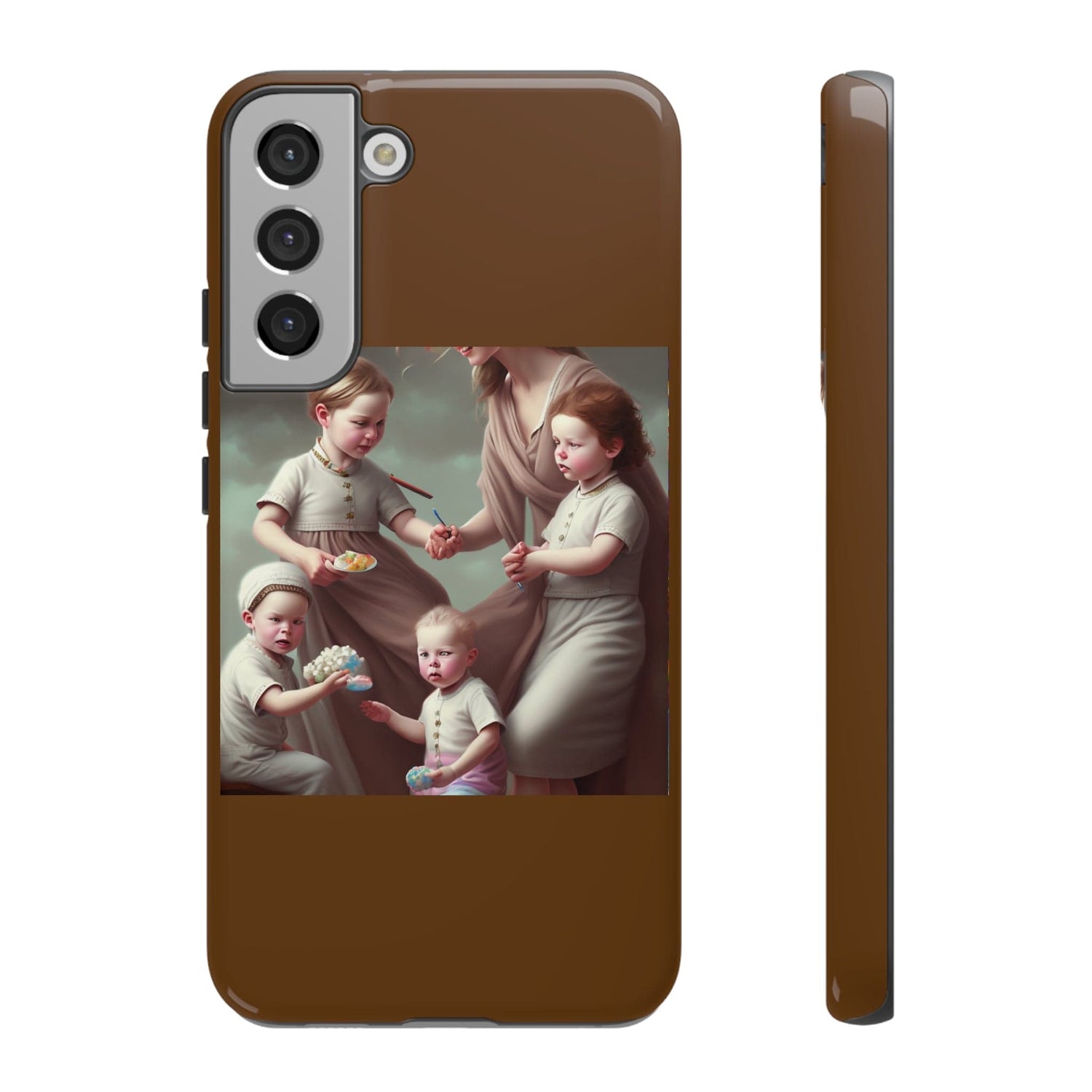 Nanny Caregiver Oil Painting with kids Tough Phone Cases Samsung Galaxy S22 Plus Glossy