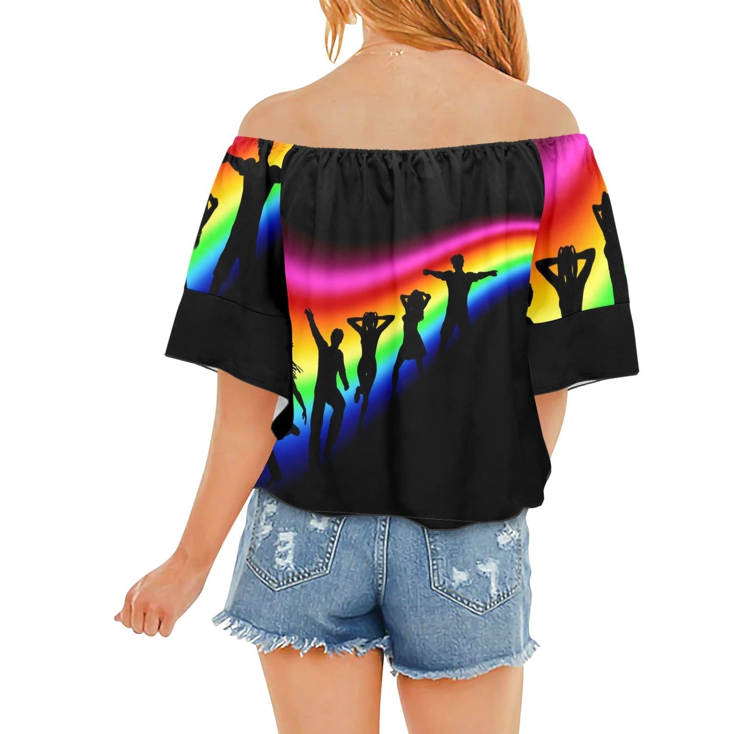 Fun Dance Rainbow Silhouette Woman's Blouse