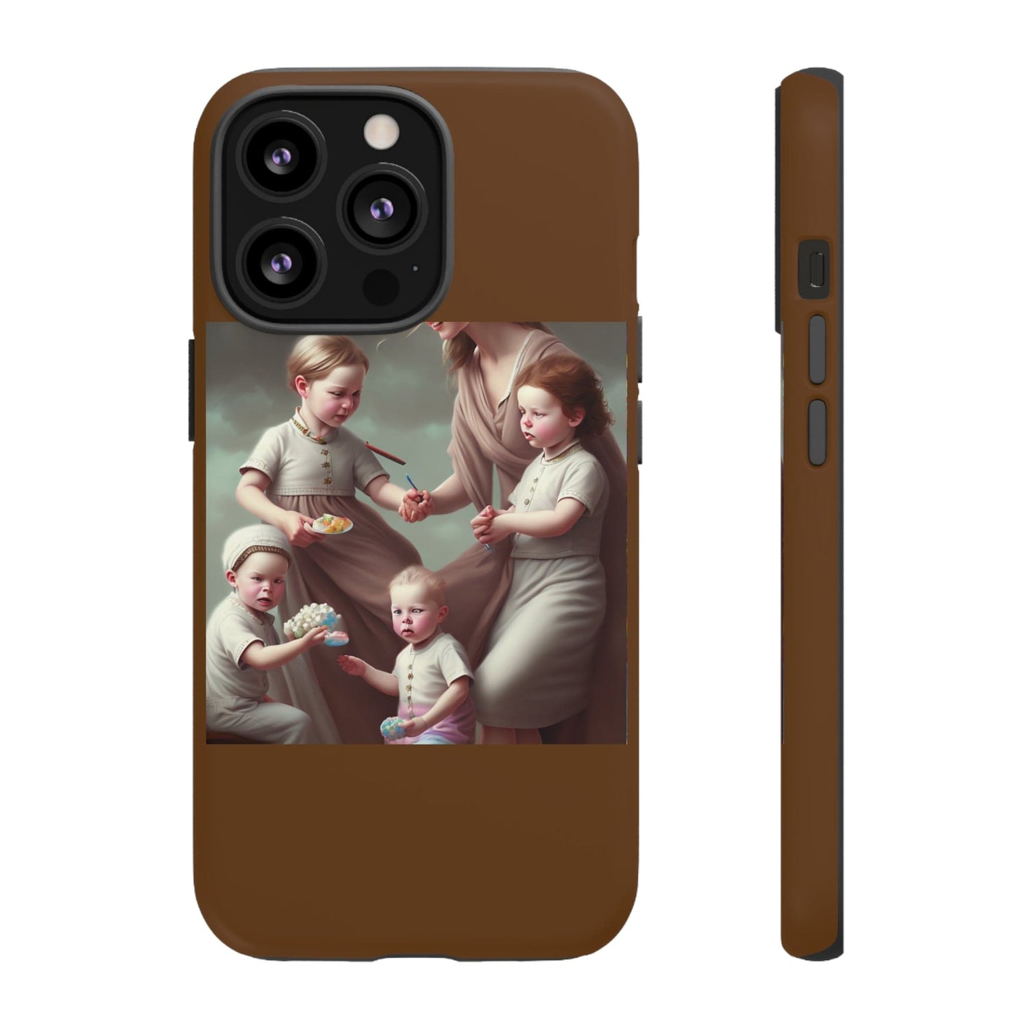 Nanny Caregiver Oil Painting with kids Tough Phone Cases iPhone 13 Pro Matte