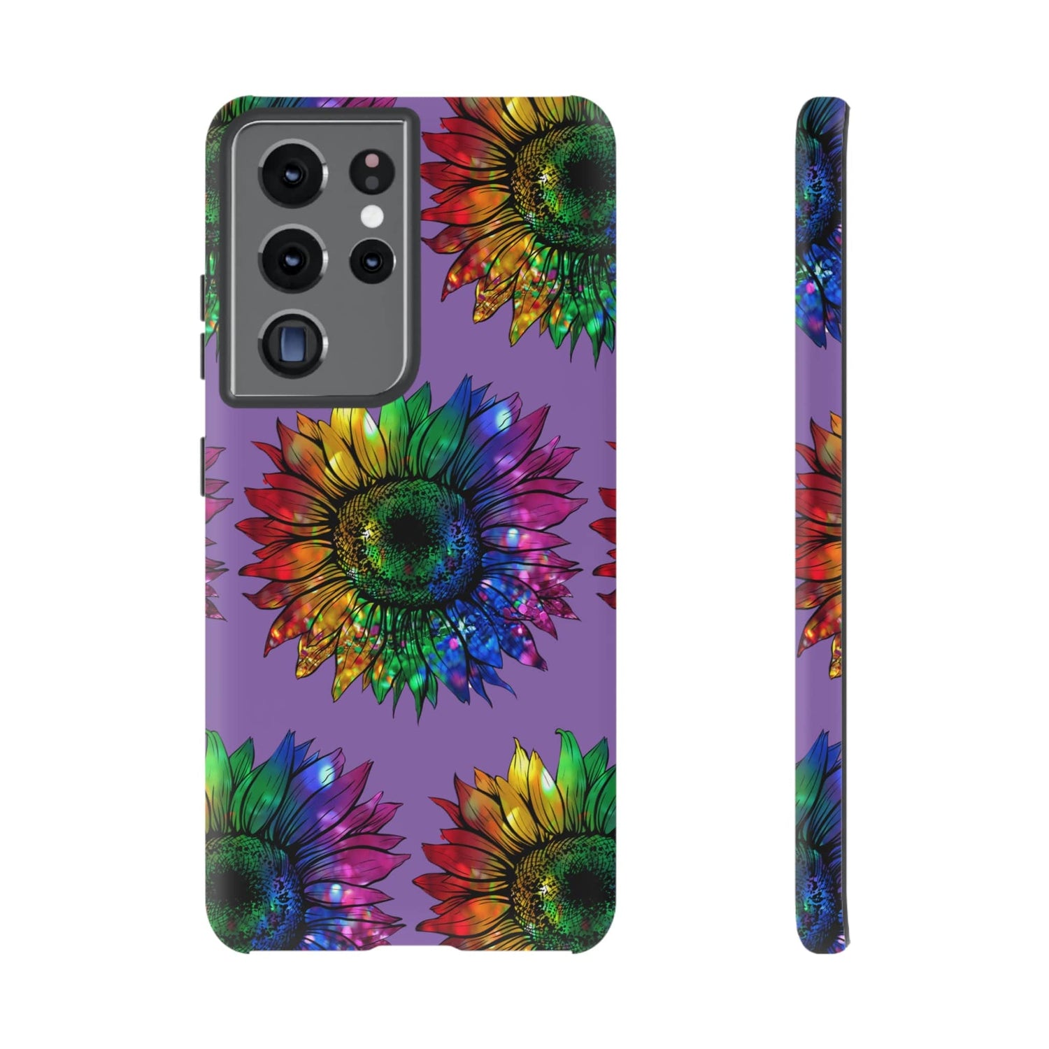 Jeweled Sunflower Rainbow in Purple Tough Phone Cases Samsung Galaxy S21 Ultra Matte