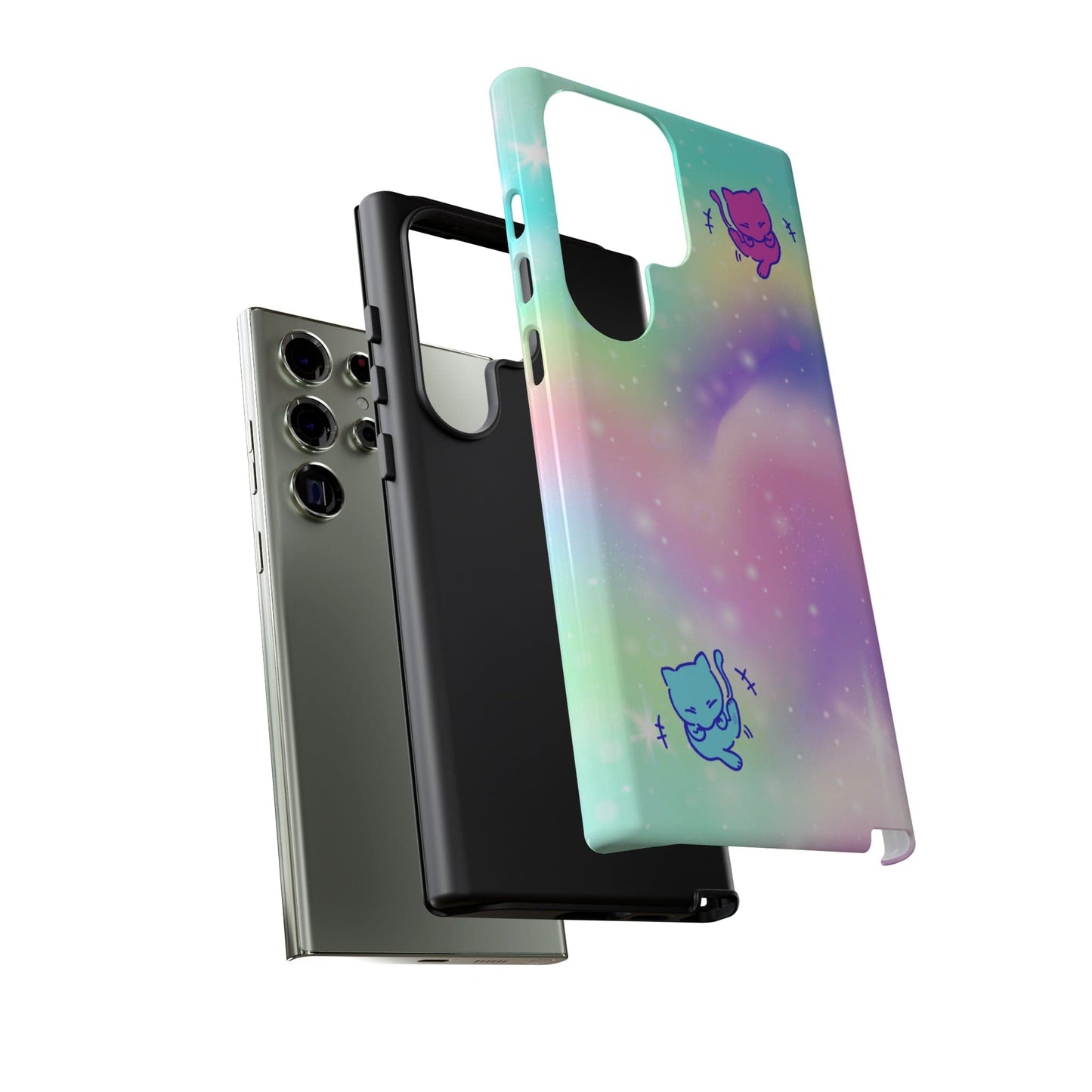 Giggling Mew Rainbow Tough Phone Cases