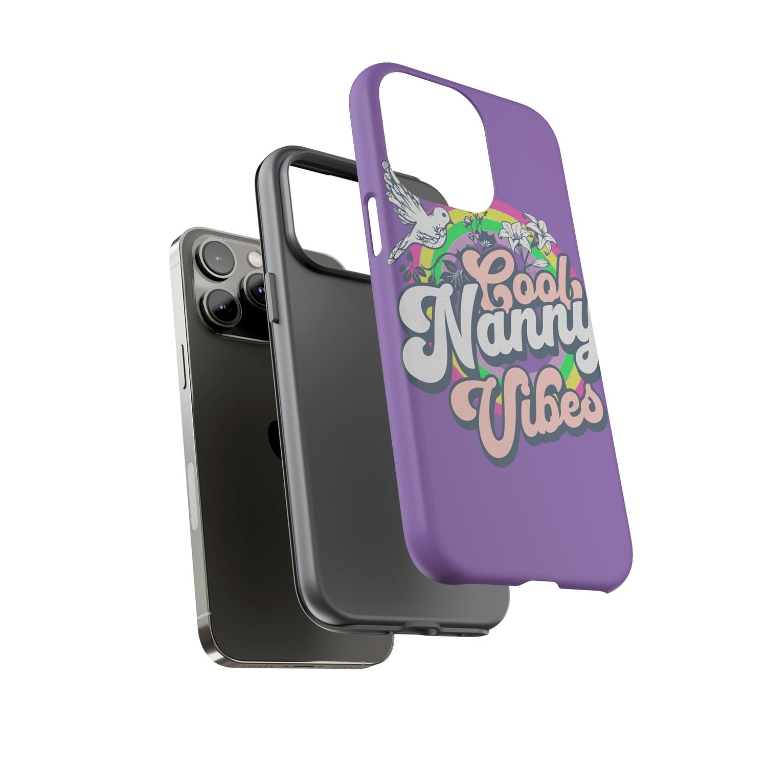 Cool Nanny Caregiver Vibes Retro Look in Purple Tough Phone Cases