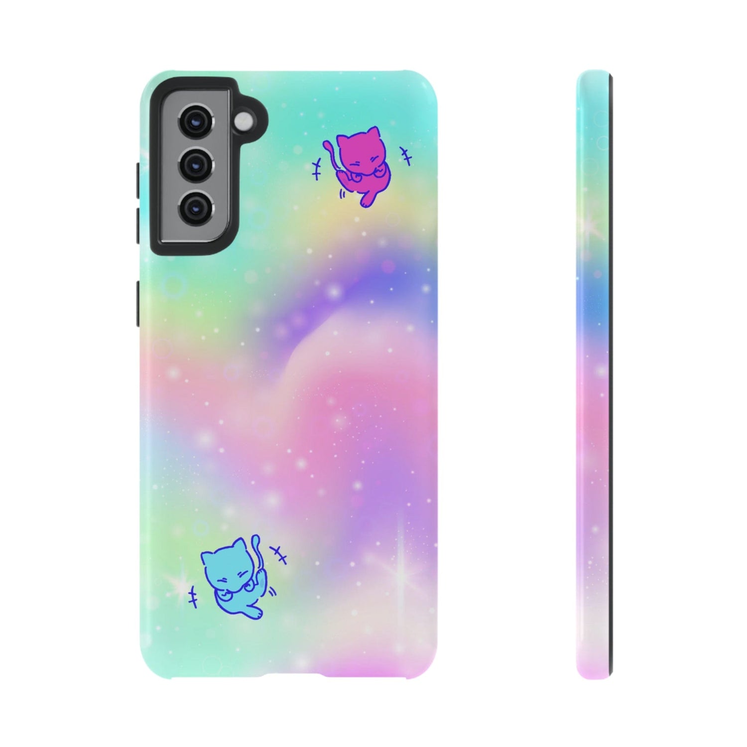 Giggling Mew Rainbow Tough Phone Cases Samsung Galaxy S21 Plus Glossy