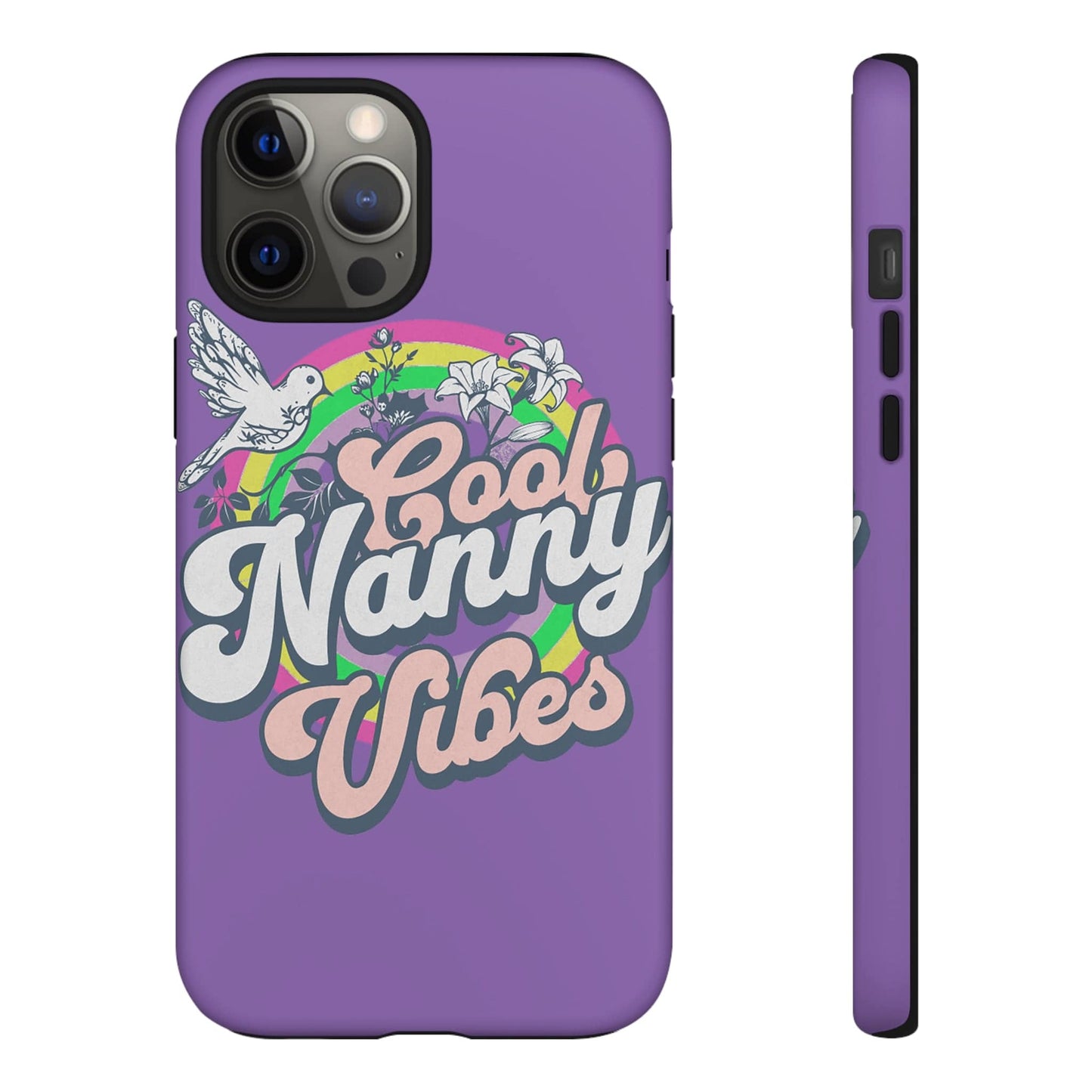 Cool Nanny Caregiver Vibes Retro Look in Purple Tough Phone Cases iPhone 12 Pro Max Matte