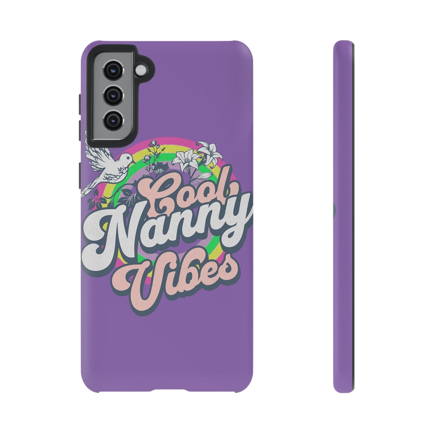 Cool Nanny Caregiver Vibes Retro Look in Purple Tough Phone Cases Samsung Galaxy S21 Plus Matte