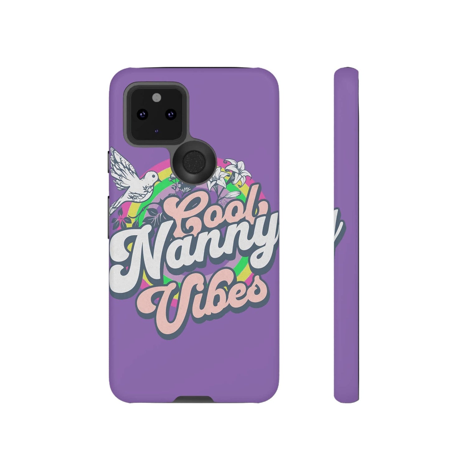 Cool Nanny Caregiver Vibes Retro Look in Purple Tough Phone Cases Google Pixel 5 5G Matte