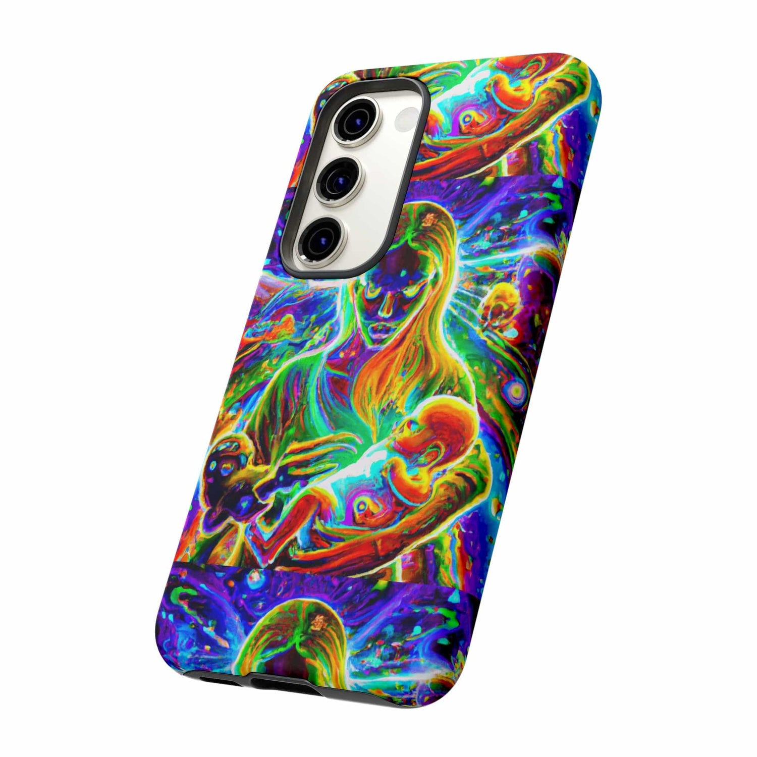 Psychedelic Nanny Caregiver with baby Tough Phone Cases