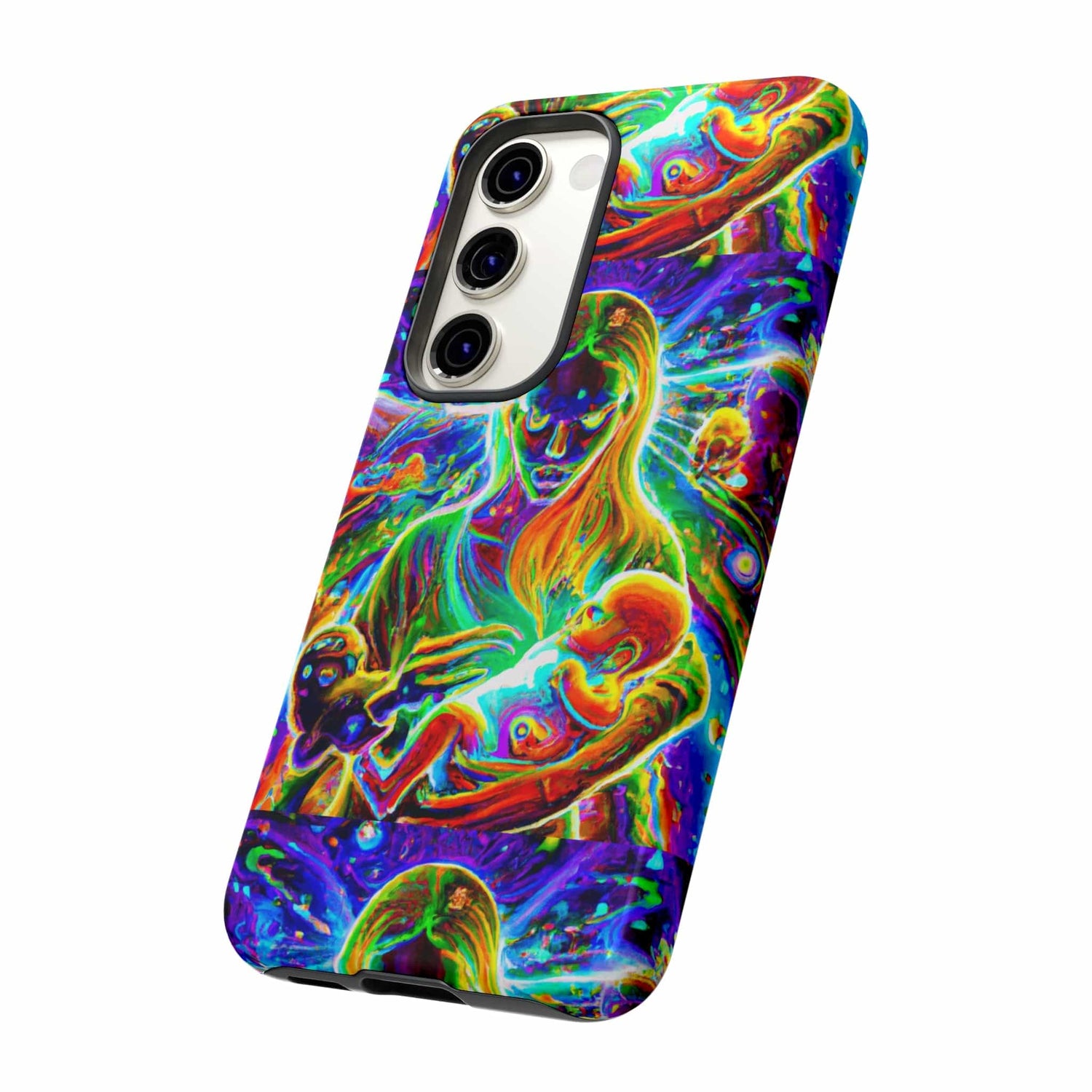 Psychedelic Nanny Caregiver with baby Tough Phone Cases