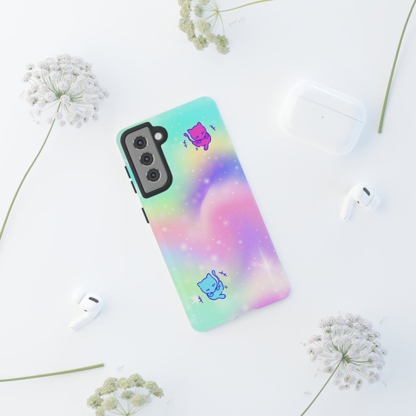 Giggling Mew Rainbow Tough Phone Cases