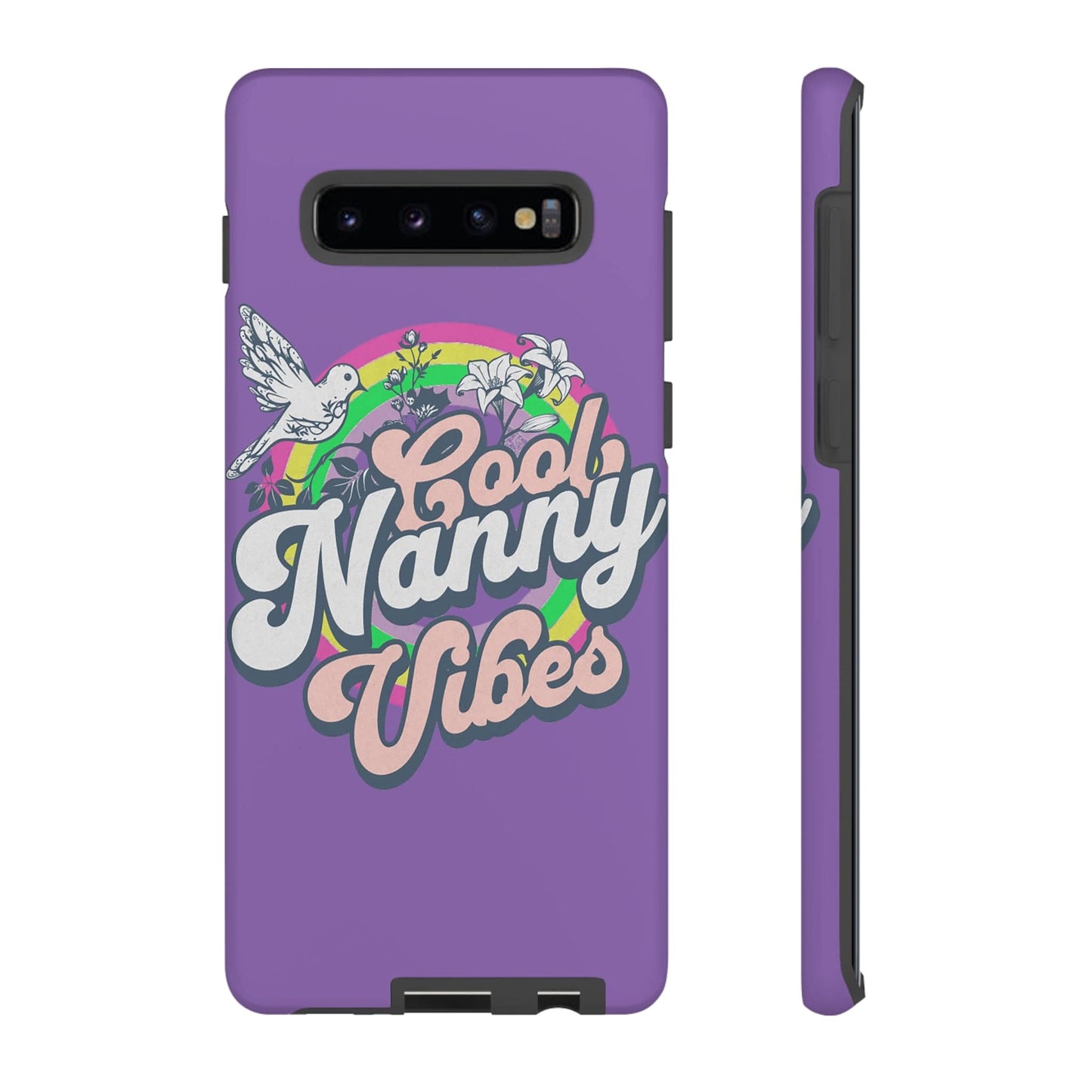 Cool Nanny Caregiver Vibes Retro Look in Purple Tough Phone Cases Samsung Galaxy S10 Plus Matte