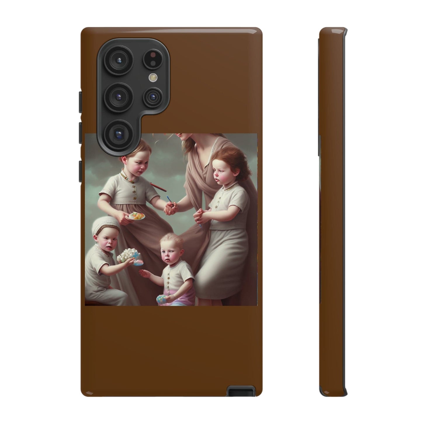 Nanny Caregiver Oil Painting with kids Tough Phone Cases Samsung Galaxy S22 Ultra Glossy