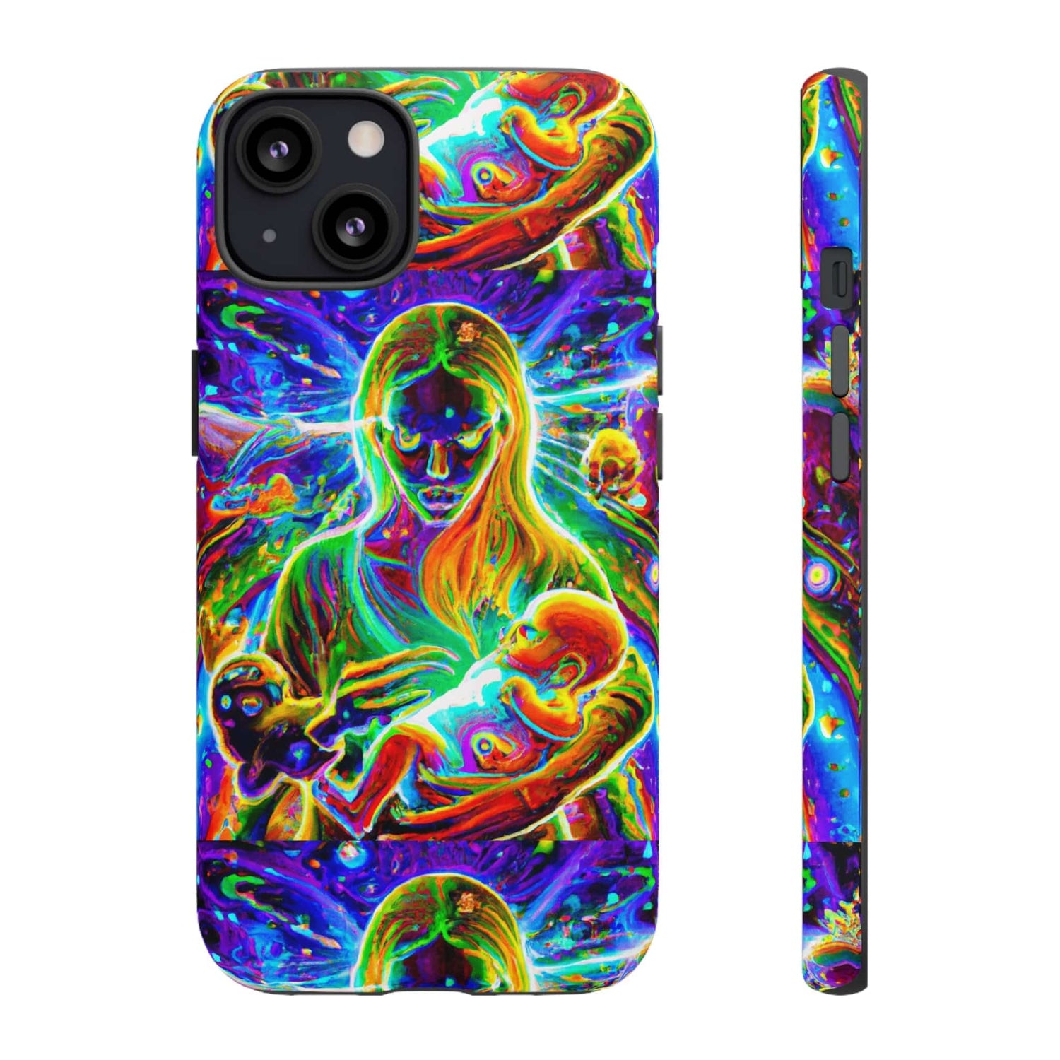 Psychedelic Nanny Caregiver with baby Tough Phone Cases iPhone 13 Matte