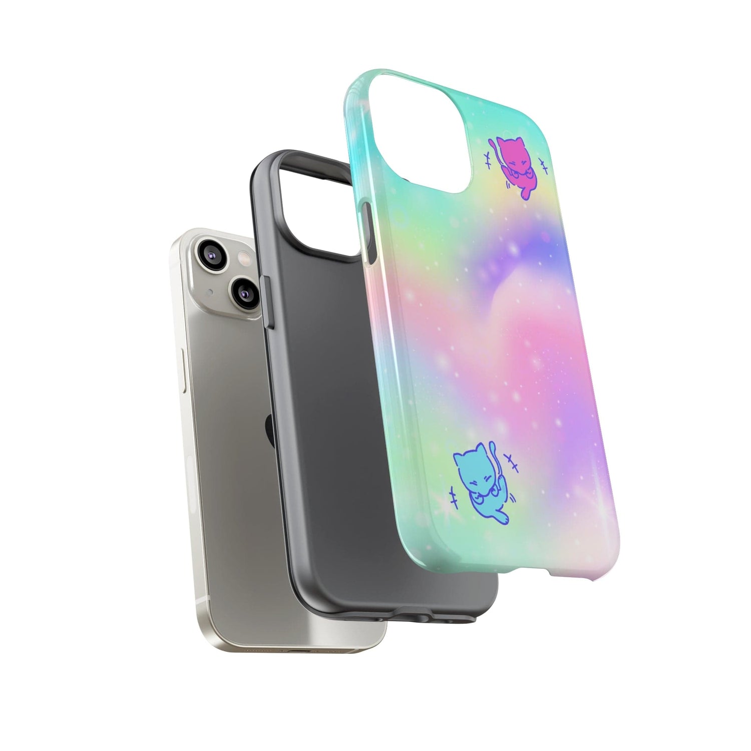 Giggling Mew Rainbow Tough Phone Cases