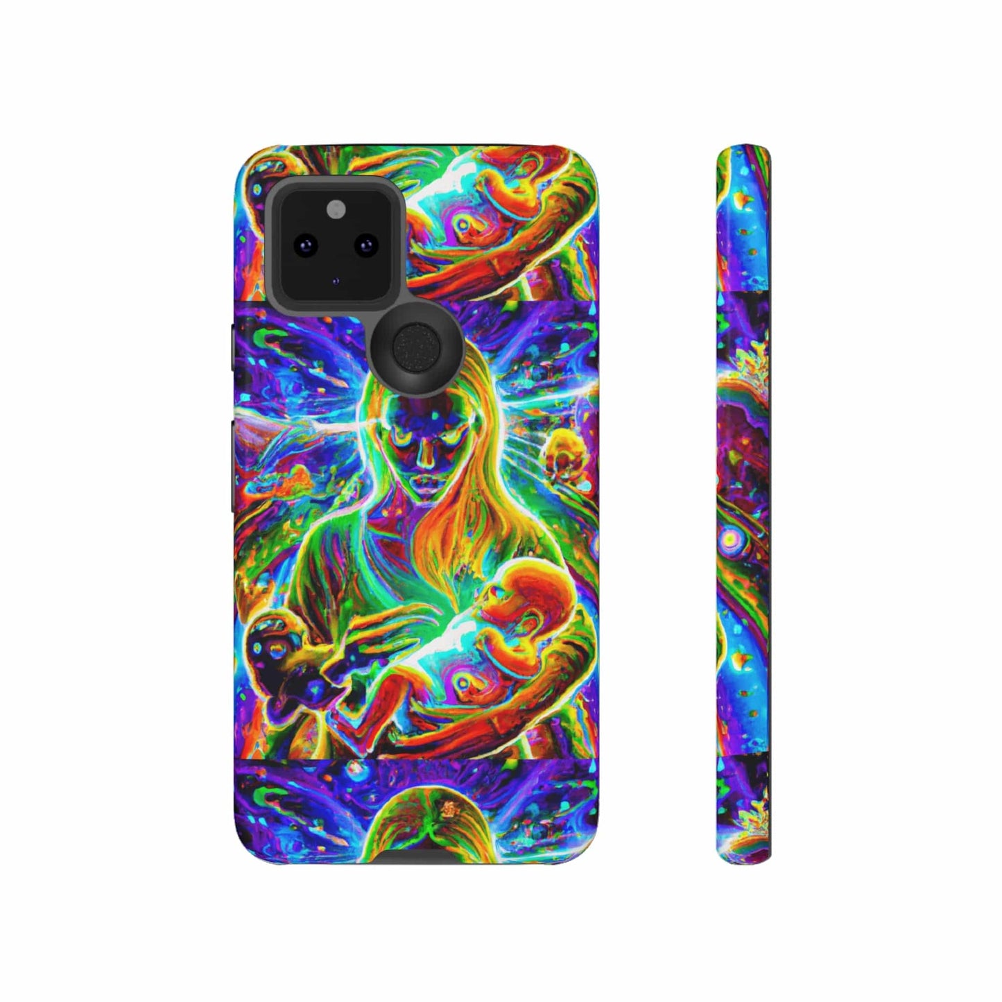 Psychedelic Nanny Caregiver with baby Tough Phone Cases Google Pixel 5 5G Glossy