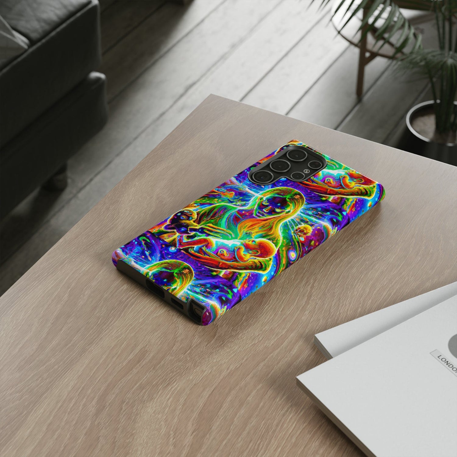 Psychedelic Nanny Caregiver with baby Tough Phone Cases